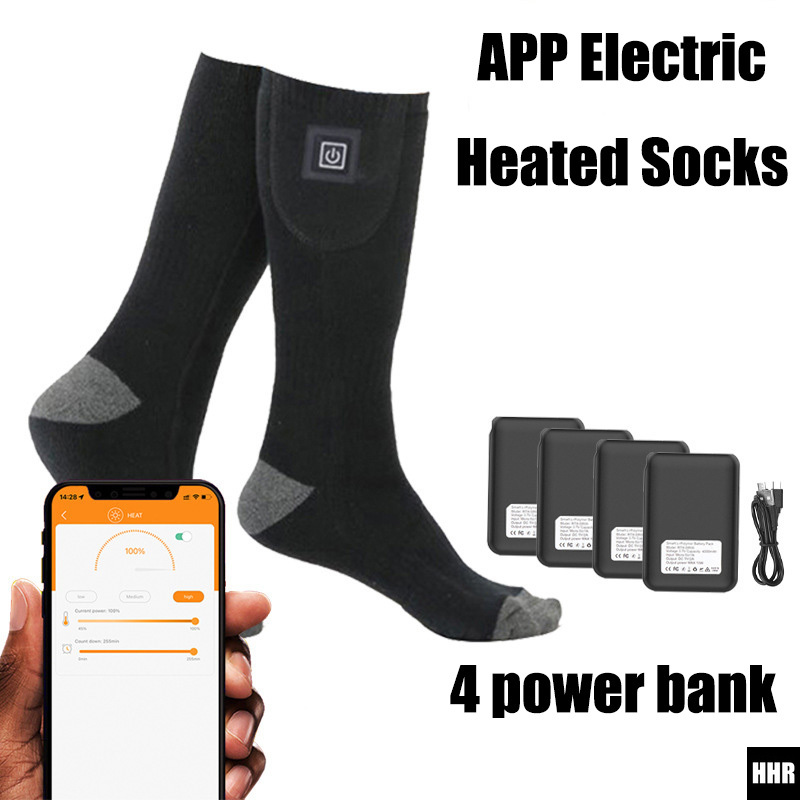 Thermal Sock Winter - Intelligente App-gesteuerte beheizte Socken, 5000mAh wiederaufladbare